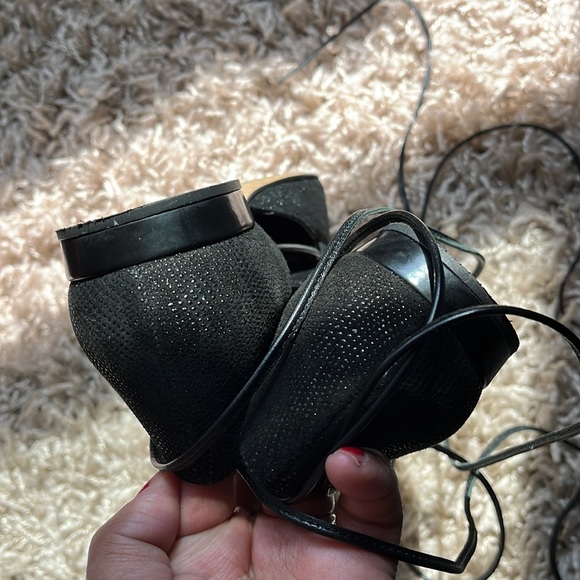 Stuart Weitzman Black Laceup Ballet Flats - Picture 6 of 7